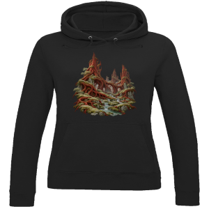 Fantasy 025 – La forêt des racines rouges – Sweat à capuche pour femme | SANFAYA