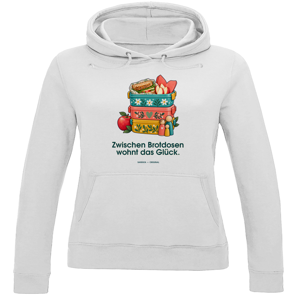 Geluk leeft tussen de lunchdozen – Hoodie voor dames | SANFAYA