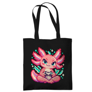 Baumwolltasche – Pixel-Axolotl | SANFAYA