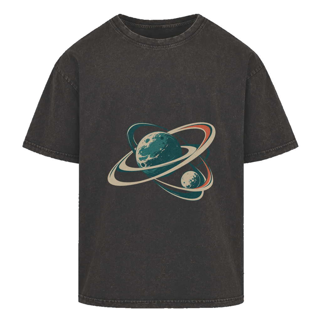 Ligne orbitale – T-shirt oversize à effet délavé pour adolescents | SANFAYA