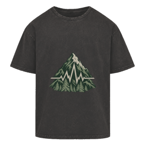 Pouls de montagne – T-shirt oversize à effet délavé pour adolescents | SANFAYA
