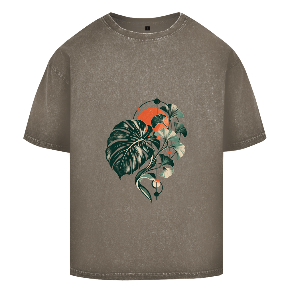 Botanique urbaine – T-shirt oversize à effet délavé pour adolescents | SANFAYA – Image 2