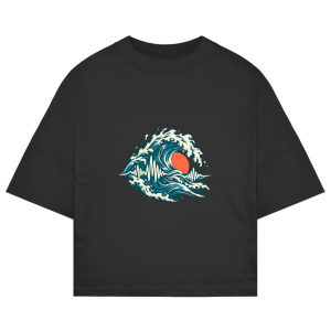 Fréquence des océans – T-shirt oversize premium pour adolescents | SANFAYA
