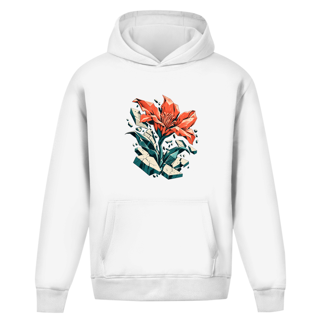 Concrete Bloom – Sudadera oversize con capucha sin cordones para adolescentes | SANFAYA