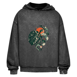 Botánico urbano – Sudadera oversize con capucha y acabado lavado para adolescentes | SANFAYA