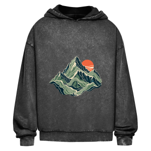 Alma topográfica – Sudadera oversize con capucha y acabado lavado para adolescentes | SANFAYA