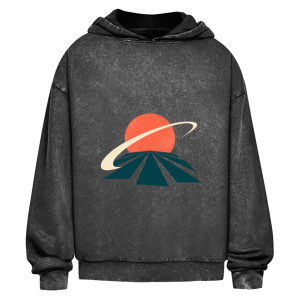 Neon Horizon – Sudadera oversize con capucha y acabado lavado para adolescentes | SANFAYA