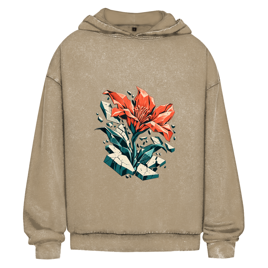 Betonbloei – Oversized hoodie met gewassen effect voor tieners | SANFAYA - Afbeelding 2