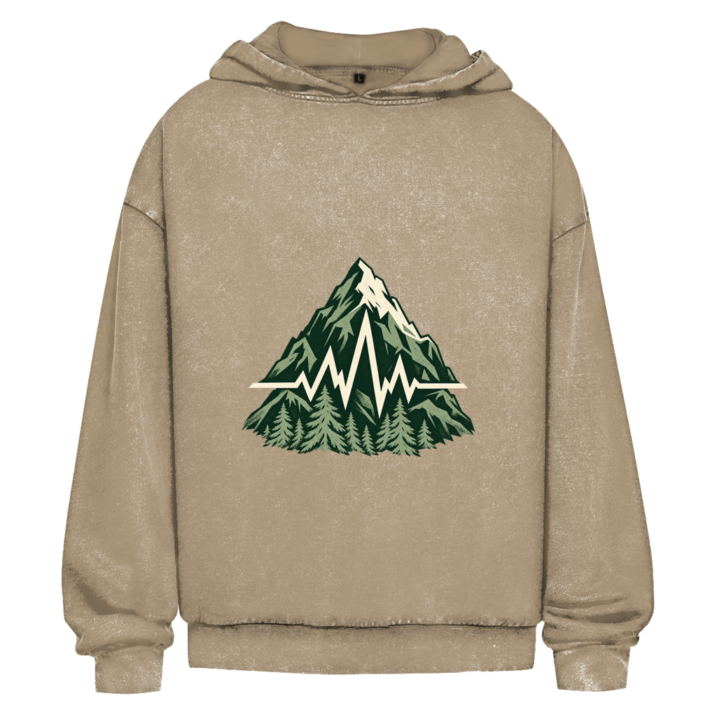 Mountain Pulse – Teen washed oversized hoodie | SANFAYA - Image 2